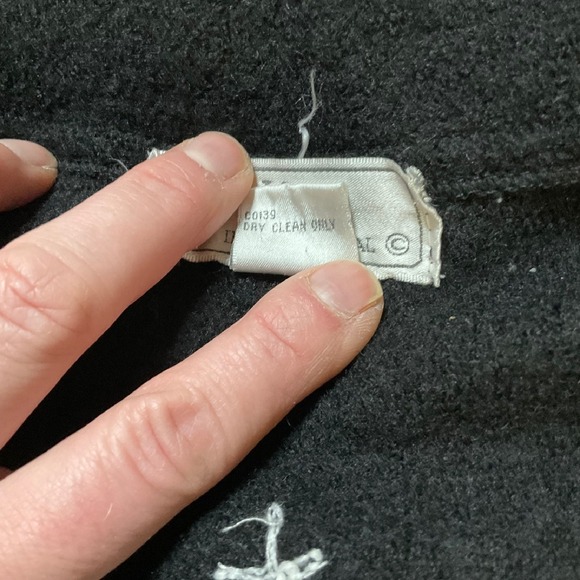 Lisa International Vest Womens Large Boiled Wool Embroidered Snowflake Black Wht - Picture 7 of 9